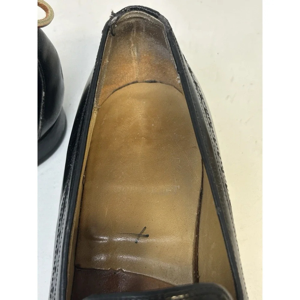 Johnston & Murphy Black Wingtip Tassel Loafers 11.5C Leather‎ Dress Shoes
